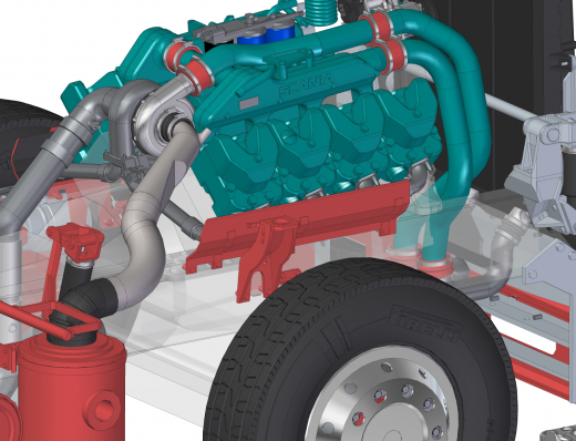 Seitliche Schalldämpfer Motor