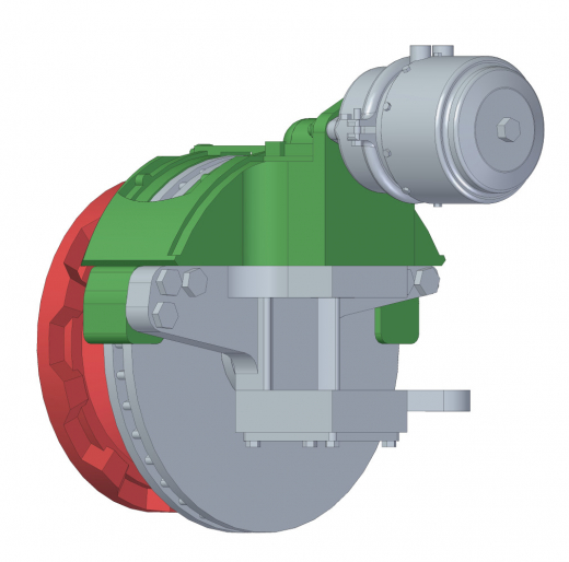 Radnabe mit Scheibenbremse Lenkachse Detailliert