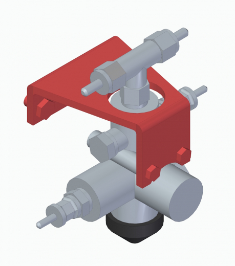 Niveauventil mit Halter