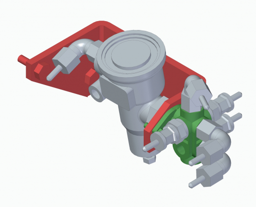 Überdruckventil mit Halter
