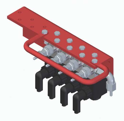 Magnetventilblock mit Halter