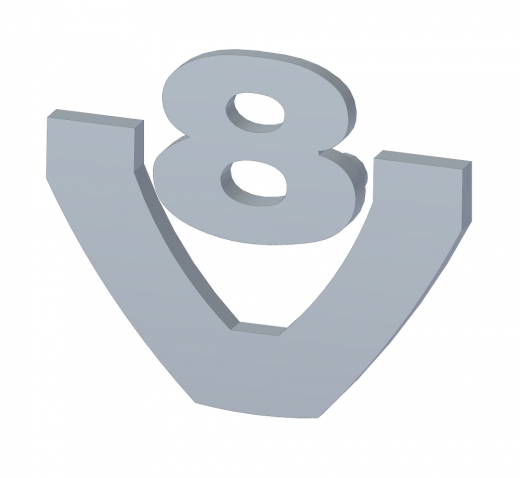 V8 Emblem Seitenverkleidung