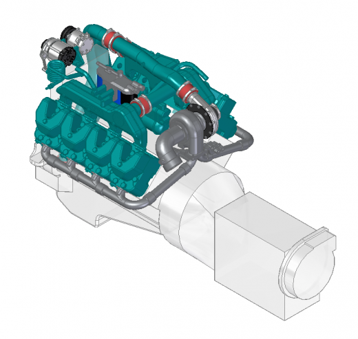 Upgrade-Kit für 14-Liter V8 Motor mit Ladeluftkühlung