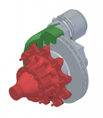 Radnabe mit Scheibenbremse Antriebsachse Detailliert