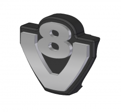 V8 Emblem Kühlergrill